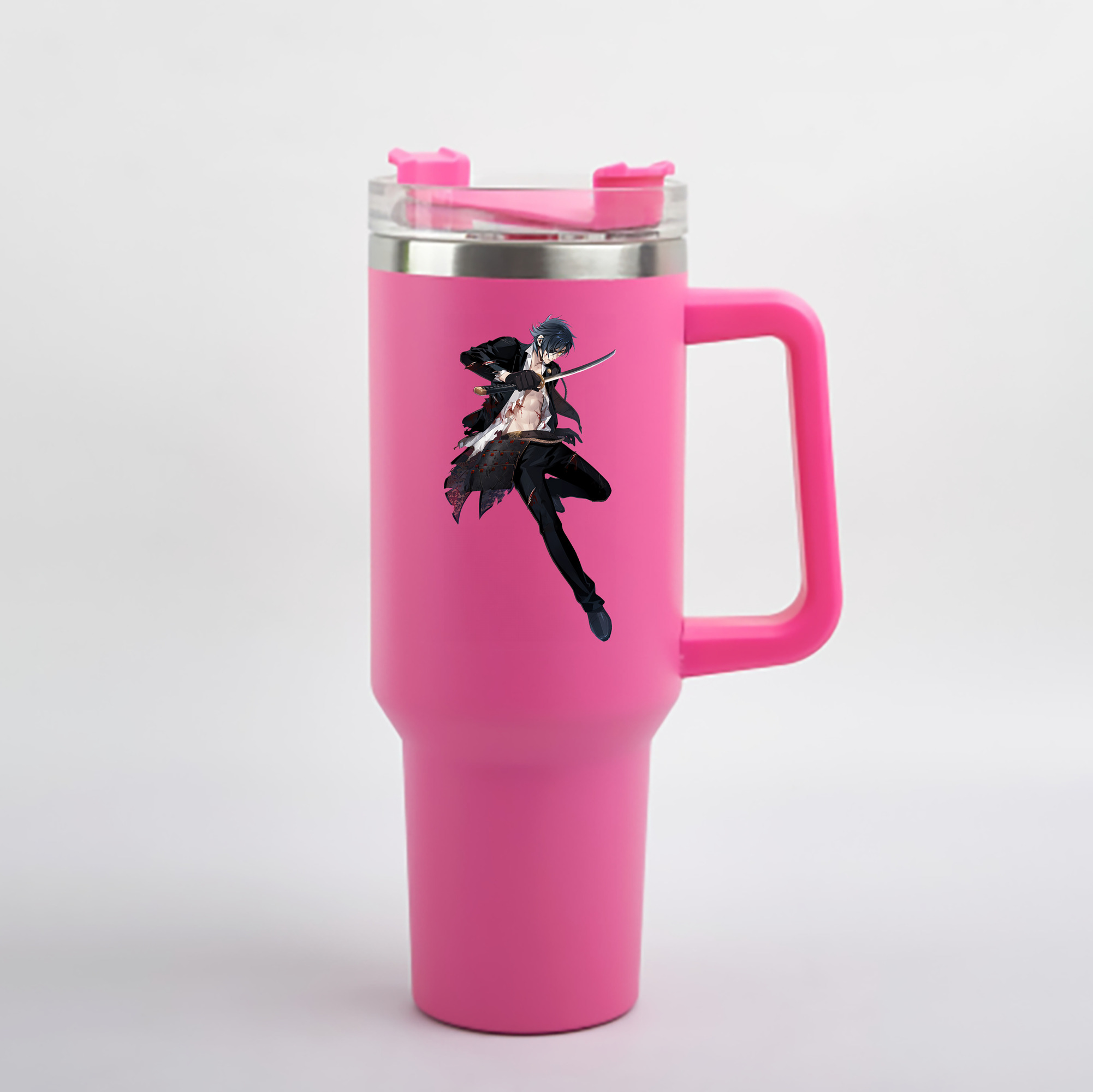 （画像用） 刀剣乱舞 Touken Ranbu 1200mL車用タンブラー - クリスタルステッカー（プラスチックストロー付き）
